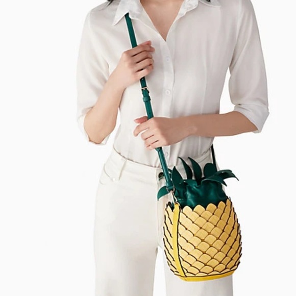Kate Spade New York Pineapple Crossbody Bucket Bag Amazing Colada Novelty - Picture 2 of 14